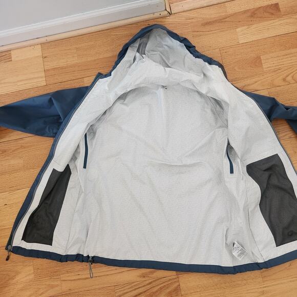 FLAW Outdoor Research Apollo Jacket XL Womens Rain Hooded Full Zip Blue Green - Picture 9 of 16